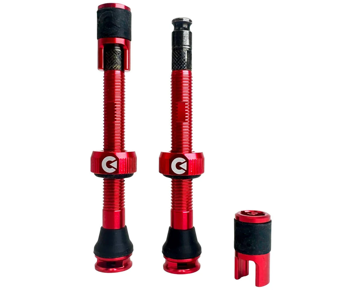 Clik Tubeless Valve Set (Ignite Red) (Pair) (50mm)